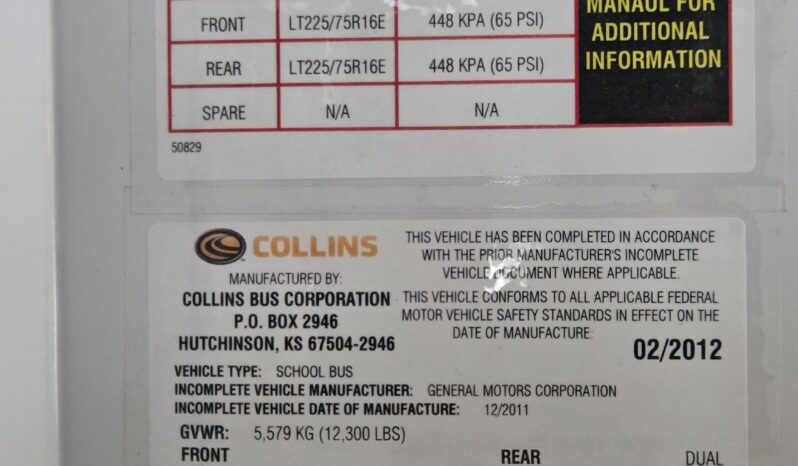 2012 Collins Chevrolet Express Mini School Bus 14 Passenger full