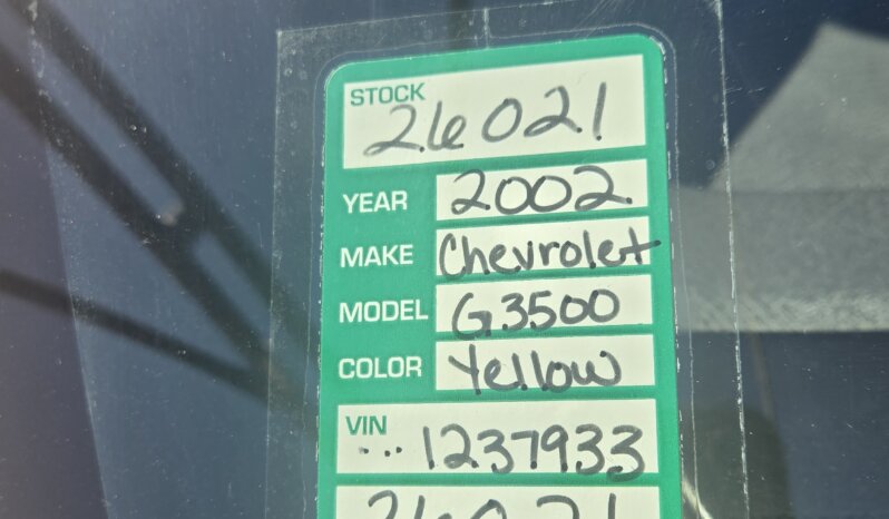 2002  Bluebird Chevrolet Express G3500 15/pass full